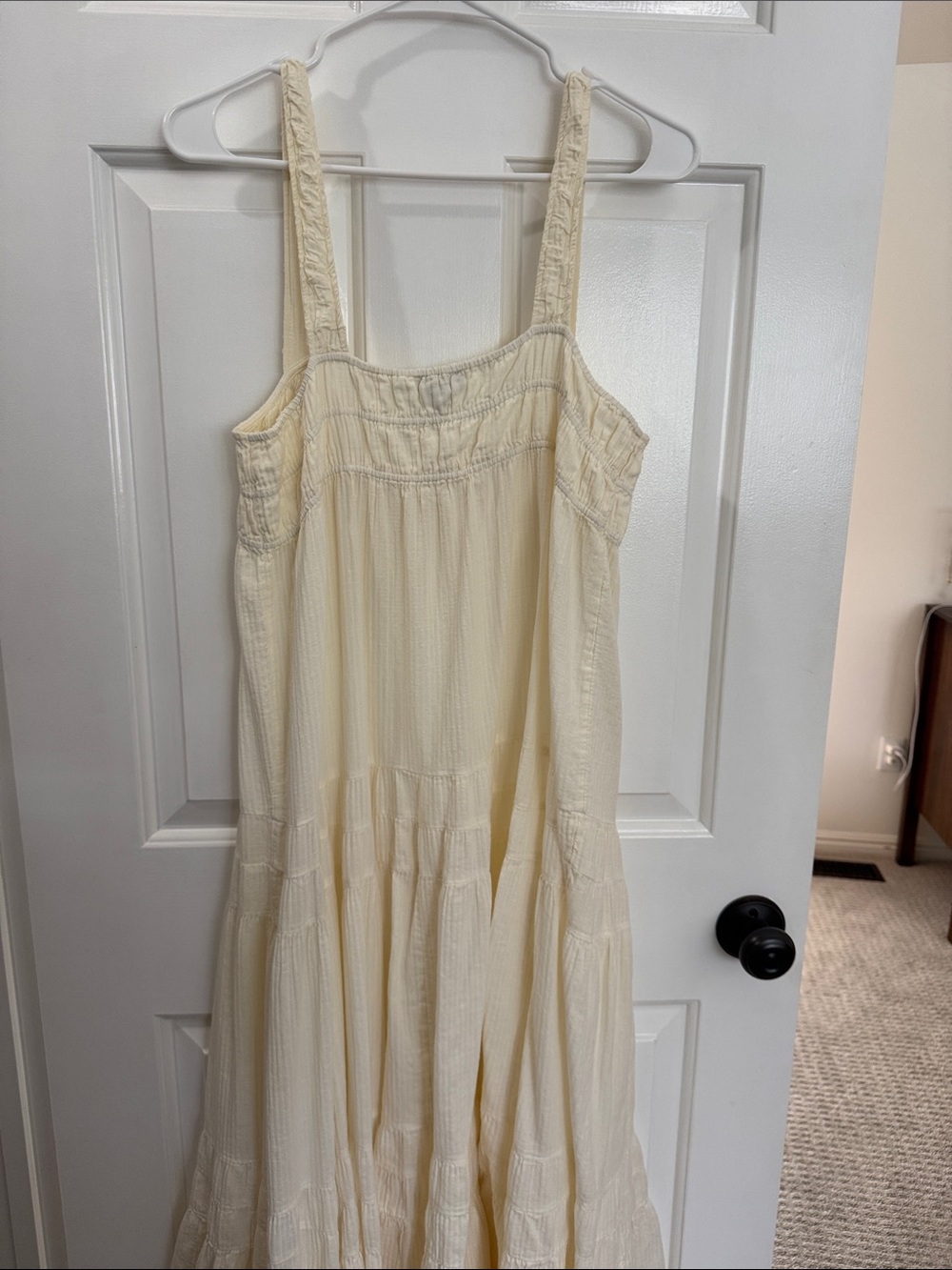 J. Crew Cream Tiered Sleeveless Maxi Dress - Picture 3 of 4